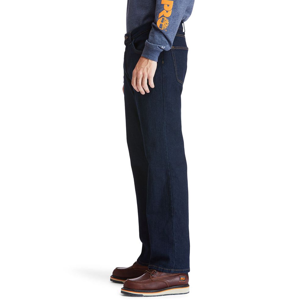 Timberland Mens Pants PRO® Grit-N-Grind Straight Fit Flex Denim Work - Navy - India XJ4783516